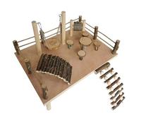 Uqezagpa Combo de juguete apilable de madera para hámster que ofrece versatilidad y posibilidades de exploración para mantener a la pequeña mascota activa y feliz