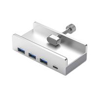 Uqezagpa Concentrador de abrazadera de aleación de aluminio tipo C, adaptador divisor USB de 5 Gbps, velocidad de transmisión rápida para teclados