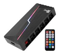 Uqezagpa Concentradores de refrigeración ARGB y PWM de 24 puertos de ajuste automático de velocidad para juegos extendidos y tareas informáticas resistentes, concentradores de control de temperatura