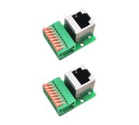 Uqezagpa Conectores de bloque de terminales Ethernet RJ45 de 8 pines, adaptadores de rieles DIN, placa no requiere soldadura para una solución de cableado de red segura, terminal sin soldadura