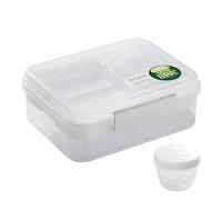 Uqezagpa Contenedor de comida portátil de 2 capas, práctica lonchera de doble capa para una fácil separación de comidas y aperitivos, solución de almuerzo