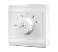 Uqezagpa Controlador de velocidad de montaje en superficies de ventilador de techo, panel de control doméstico de 5 posiciones, regulador de velocidad tipo 86, fácil instalación