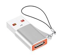 Uqezagpa Convertidor USB 3.0 de metal macho a tipo C hembra con velocidad de transmisión de 10 Gbps con diseño de correa portátil para el cuello, adaptador USB a tipo C