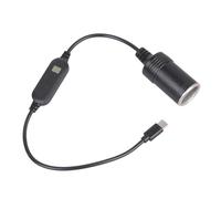 Uqezagpa Convertidores de cargadores de coche USB tipo C de salida de 12 V con pantalla digital para detectores de radares DashCam, adaptadores de cigarrillos de coche