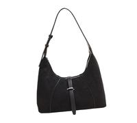 Uqezagpa Crescents - Bolso bandolera de ante sintético para mujer, bolso de mano con correa ajustable, bolsas de hombro con media luna, Black
