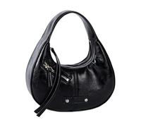 Uqezagpa Crescents - Bolsos de hombro para mujer, bolso de mano bajo el brazo, bolso de mano de cuero con cremallera, bolsos de hombro para mujer, Black
