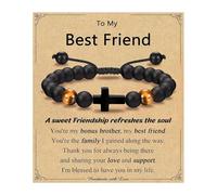 Uqezagpa Cruces de cuero ajustables para niños, bautizo, primera comunión, regalo para hijo, ahijado, nieto, sobrino, cordón hecho a mano, talla única, como se describe