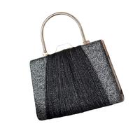 Uqezagpa Delicada bolsa brillante multifuncional, bolsa de hombro para novia, boda, fiesta, graduación, bolso metálico brillante, plateado