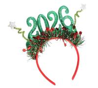 Uqezagpa Diadema brillante de Año Nuevo 2026 con purpurina dorada con números para cuenta regresiva de Año Nuevo y festividades de Navidad, diadema unisex para vacaciones