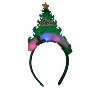 Uqezagpa Diadema brillante de Navidad con temática de festival con LED para reunión familiar, accesorios de celebración de vacaciones, accesorios de decoración brillante