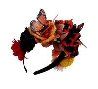 Uqezagpa Diadema con diseño de mariposa para el Día de la Muerte, para festivales, celebraciones, música, festival, accesorio para fiestas