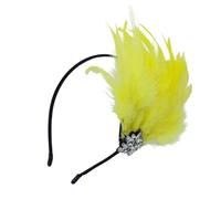 Uqezagpa Diadema con plumas para bailes de máscaras, accesorios de disfraces, tocado, diadema vintage de los años 20, tocados de fiesta