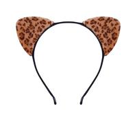 Uqezagpa Diadema de orejas de gato con estampado animal para uso casual y formal, diadema de orejas de anime, accesorios para juegos de rol, diadema para adultos y niños, diadema con estampado de