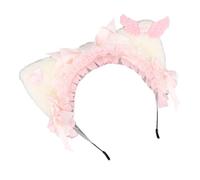 Uqezagpa Diademas de gatito para cosplay, lazos, alas de gatos, diademas, maquillaje, lavado de cara, diademas para el pelo, fiesta de cumpleaños