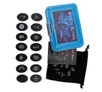 Uqezagpa Divinations Wood Runed con bolsa de almacenamiento para meditaciones grabadas decorativas occidentales paganas guía libro de madera