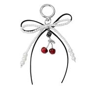 Uqezagpa Elegante abalorio de perlas de imitación con lazo de mariposa para bolsos, accesorio de moda con cómodo, 12cm, Cinta/hierro/resina/aleación de zinc