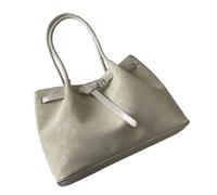 Uqezagpa Elegante bolsa de hombro de poliuretano de gran tamaño con asas reforzadas para interior de las axilas, bolsa de compras de moda para mujer, bolsa de trabajo organizada, White