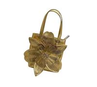 Uqezagpa Elegante bolso de mano con estampado floral francés en relieve para bodas, fiestas de noche, a la moda, casual, cena, fiesta, elegante bolso de mano para mujer, Gold