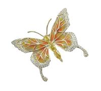 Uqezagpa Elegante broche de mariposa esmaltado, diseños de inspiración vintage con diamantes de imitación para mujer, accesorios de joyería, regalos, Size 4.4x3.3cm/1.73x1.3inch, Metal, Berilo