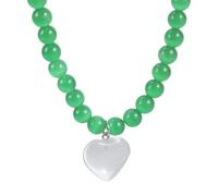 Uqezagpa Elegante collar con colgante de corazón de piedra de ojo de gato que simboliza el misterio y el amor del corazón para mujeres de moda, uso diario, joyería para ocasiones especiales