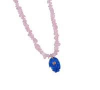 Uqezagpa Elegante collar con colgante de mano de Fátima, accesorio de joyería para mujeres de moda que buscan símbolos culturales y de moda, 4247cm, piedra natural