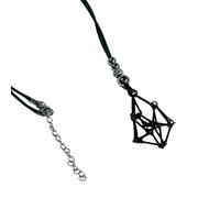 Uqezagpa Elegante collar con colgante de red de metal, piedras preciosas naturales, cadena de cristal con cadena ajustable, joyería para el uso diario, colgante único con soporte de cristal, talla