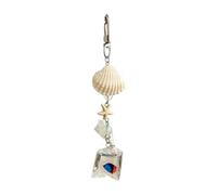 Uqezagpa Elegante dije de teléfono con conchas de peces tropicales con conchas marinas naturales y diseños oceánicos que inspiran versatilidad, 3*9cm, aleación
