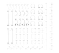 Uqezagpa Elegante juego de piercings acrílicos para pieles sensibles, hipoalergénicos, accesorios para labios y cejas