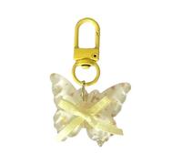 Uqezagpa Elegante llavero translúcido con lazo, decoración de mochila de moda, bolsa de resina de gelatina suave, decoración para adolescentes, niñas, parejas, llavero a juego, e, Talla única