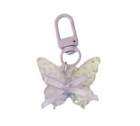 Uqezagpa Elegante llavero translúcido con lazo, decoración de mochila de moda, bolsa de resina de gelatina suave, decoración para adolescentes, niñas, parejas, llavero a juego, a, Talla única