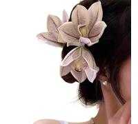 Uqezagpa Elegante pinza de pelo de orquídeas para mujeres y adolescentes con agarre seguro para varios peinados y temas