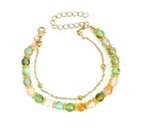 Uqezagpa Elegante pulsera ajustable con cuentas de piedra natural para mujer, con piedras naturales relajantes, talla única, como se describe