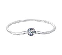 Uqezagpa Elegante pulsera con diseños florales con cuentas redondas y corazón de diamantes de imitación para decoración a la moda, Length 17/18/19/20cm, Metal, berilo