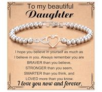 Uqezagpa Elegante pulsera de corazón infinitos con cristales elegantes para mujer que simboliza la amistad y los estilos diarios casuales, 3.9x3.9in, Metal, berilo