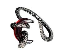 Uqezagpa Elegantes anillos abiertos ajustables con diseños de serpentinas y accesorio de luna para estilos únicos, uso diario casual, Diameter 18, Metal