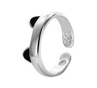 Uqezagpa Elegantes anillos ajustables en forma de orejas, patas de animales, regalos pensados para amantes de las mascotas, anillos negros, talla única, como se describe, como se describe