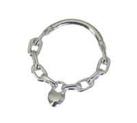 Uqezagpa Elegantes anillos de tabique de acero inoxidable quirúrgico con cadena de corazón, piezas de joyería para la nariz para mujeres y niñas/plata 8/10 mm anillos de tabique, 8mm, como se describe