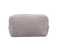 Uqezagpa Estuche multiusos de felpa de gran capacidad, con cremallera, bolsa de maquillaje para niñas y mujeres, bolsa de viaje, gris