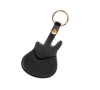 Uqezagpa Estuche protector portátil para púas con forma de guitarra, práctico contenedor de púas, de poliuretano, Black, 13 cm