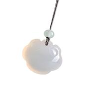 Uqezagpa Ethnic Styles - Collar con colgante de jade con cordón tejido hecho a mano para mujeres de moda, Length 68CM, Calcedonia de jade, jade Dongling, etc., No es una piedra preciosa