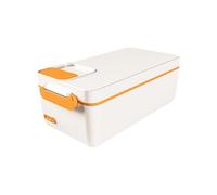 Uqezagpa Fiambrera portátil de 3200 mAh, calentador de alimentos portátil, textura de acero inoxidable 304 para comidas y aperitivos, calefacción
