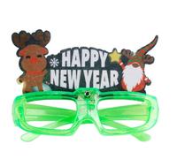 Uqezagpa Gafas de Año Nuevo, gafas brillantes de Navidad, accesorios para fotos para adolescentes, adultos, Año Nuevo, fiesta, celebración, suministros de Navidad a granel