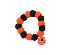 Uqezagpa Gargantilla para perro, collar con pompones, collar para Halloween, cuello de mascota, suministros de joyería, pompones, suministros para fiestas, disfraz de Halloween para mascotas