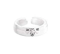 Uqezagpa Hermoso adorno plateado de moda elegante con forma de perro y forma de pareja amor y lealtad, Medio, como se describe, como se describe