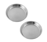 Uqezagpa Juego de 2 bandejas de acero inoxidable para cocinar al vapor, moldes para tartas de arroz, moldes redondos para hacer liangpi, utensilios de cocina y lavavajillas
