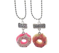 Uqezagpa Juego de 2 elegantes collares con colgante de postre y pastel que representan la dulce amistad, perfecto para el uso diario, collar con colgante de postre
