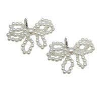 Uqezagpa Juego de 2 hebillas para zapatos, colgantes para zapatos, accesorios de moda para zapatos deportivos, 3.59cm, Perla de imitación y aleación