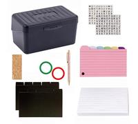 Uqezagpa Juego de 350 hojas de blocs de notas de bolsillo, papel de notas y tarjetas de notas de colores con carpeta de calcomanías, divisor, anillos de almacenamiento de bolígrafos