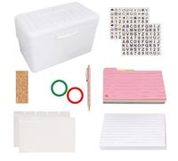 Uqezagpa Juego de 350 hojas de blocs de notas de bolsillo, papel de notas y tarjetas de notas de colores con carpeta de calcomanías, divisor, anillos de almacenamiento de bolígrafos
