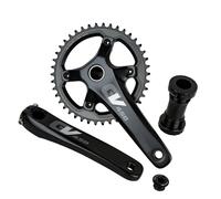 Uqezagpa Juego de bielas de grava de agujero redondo para bicicleta, 42T, plato único, peso ligero, aleación de aluminio, para montar sin problemas, gravas de agujero redondo